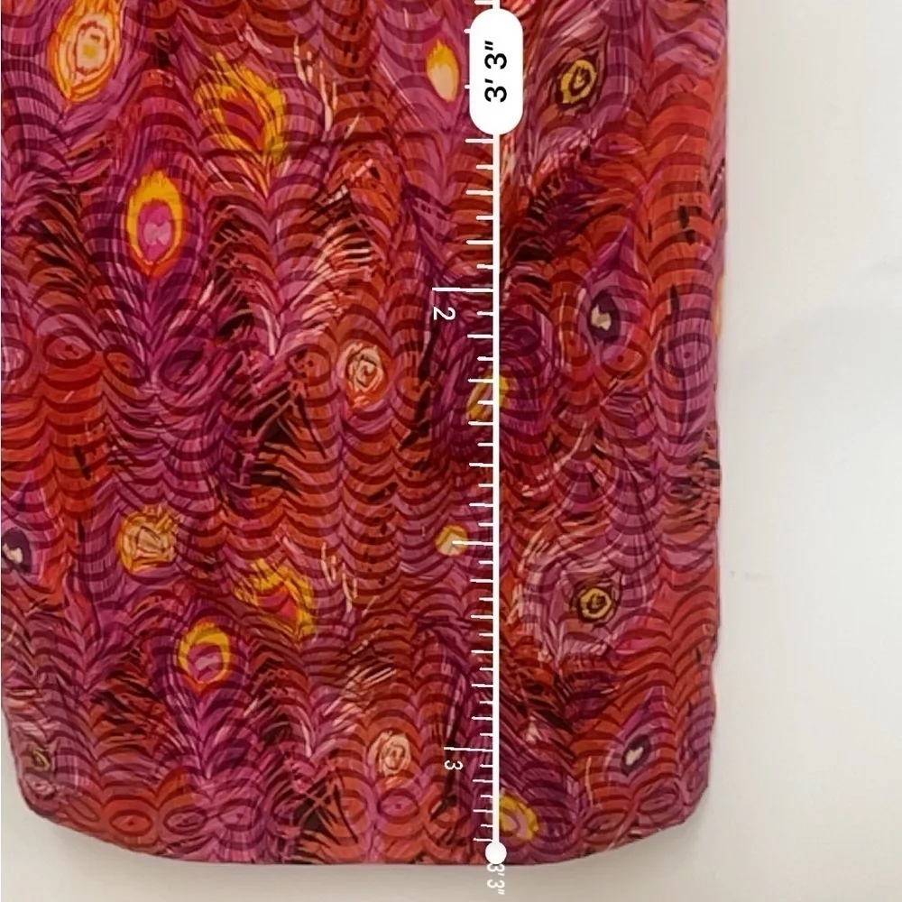 Tory Burch Zorra Peacock Feather Lined Silk Shift Dress with Pockets Size 2